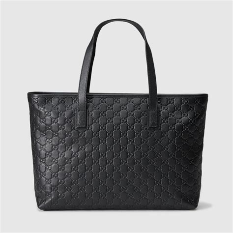 gucci tote black leather|gucci tote bag outlet.